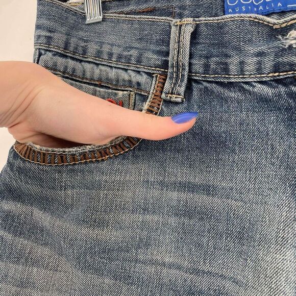 Coogi Australia Men's Distressed Relaxed Straight Jeans Blue Denim Size W34 L32 - Picture 11 of 13